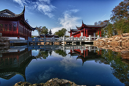 architectural photography of pagodas under stratus clouds thumbnail