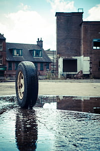 all-terrain tire on wet floor thumbnail