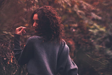 person, woman, girl, sweater thumbnail