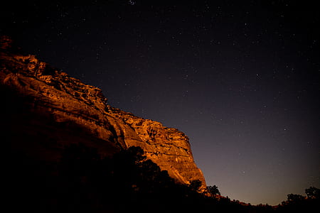 worm's eye view photography of rock formation thumbnail
