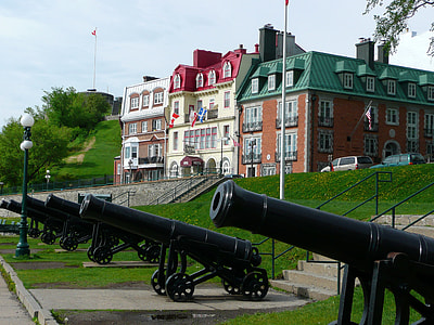 black cannon lot near house during daytime thumbnail