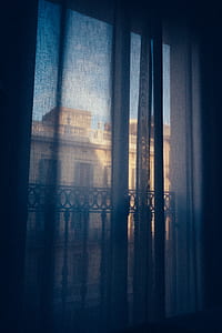 close-up photo of grey window curtain thumbnail