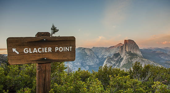 Glacier Point signage near trees thumbnail