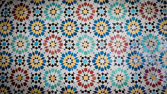 white, blue, red, and teal floral wallpaper thumbnail