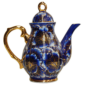 blue and gold floral teapot thumbnail