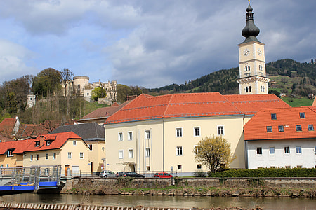 Riverside and Wolfsberg Castle in Austria thumbnail
