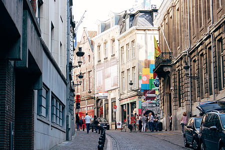 roadway surrounded by buildings thumbnail
