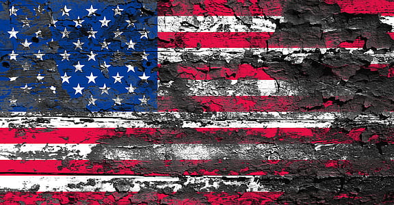 withered flag of America on wood wallpaper thumbnail