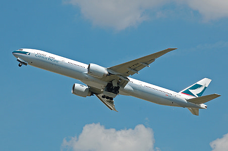 aerial photography of white airplane thumbnail