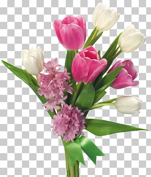 Flower bouquet , Spring Bouquet of Tulips and Hyacinths Transparent , pink and white flowers PNG clipart