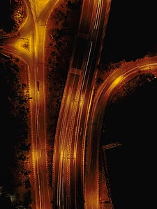 aerial photo of lighted roads thumbnail