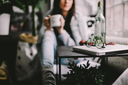 Girl drinking wine in her mug thumbnail