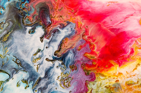 white, red, and orange abstract painting thumbnail