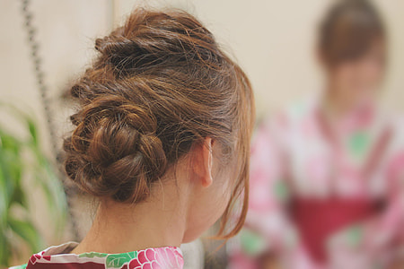 tilt lens photography of woman wearing pink robe thumbnail