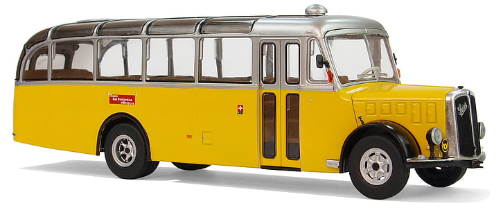 yellow and silver vintage bus thumbnail