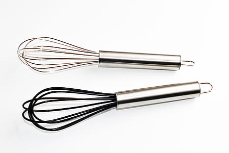 two staineless steel hand whisk mixers thumbnail