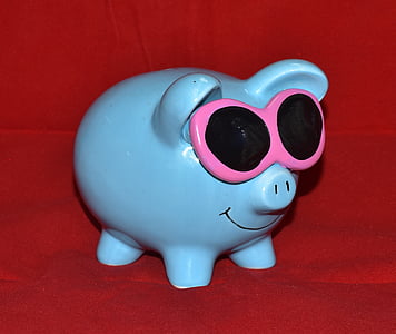 blue pig ceramic figurine thumbnail