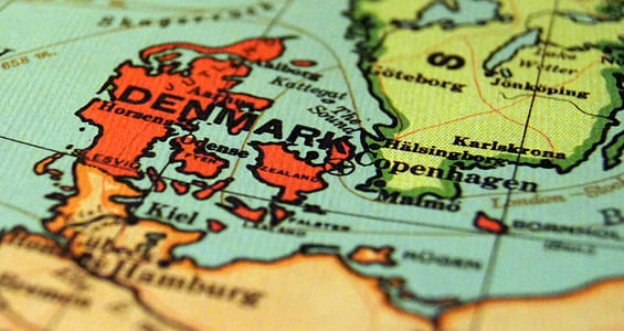 close up photo of Denmark map continent thumbnail
