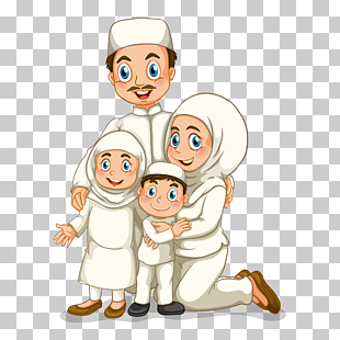 Family Stock photography Illustration, illustration of Muslim family figures, family photo of man, woman, girl, and boy illustration PNG clipart
