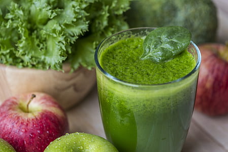 full glass of green fruit shake thumbnail
