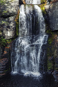 waterfalls between rock formation thumbnail