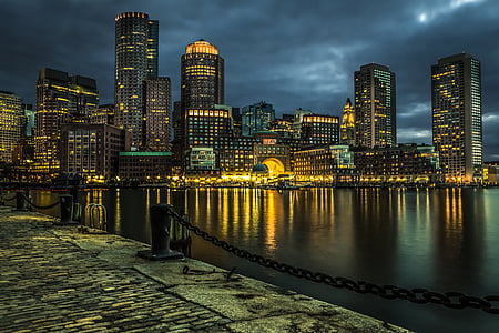 cityscape photography of city skyline during night time thumbnail