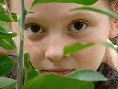 closeup photo of girl face beside green leaves thumbnail