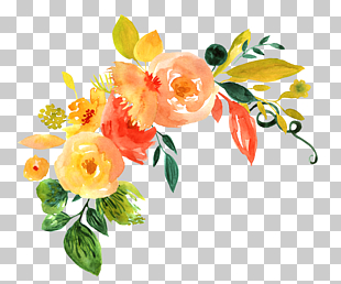 Floral design Flower Watercolor painting, Hand painted watercolor flower decoration pattern, orange and yellow flowers illustration PNG clipart