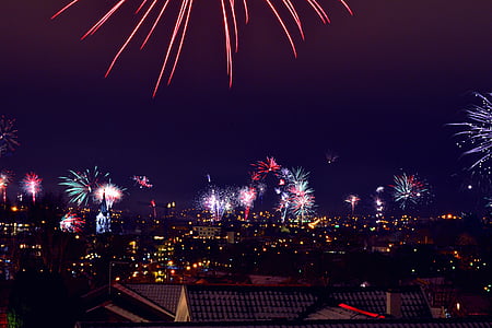 fireworks display at night thumbnail