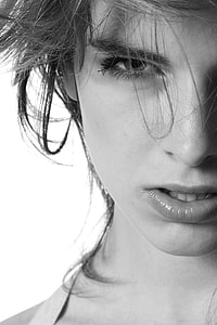 grayscale photography of woman thumbnail