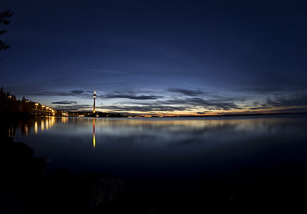 body of water view on cloudy sky thumbnail