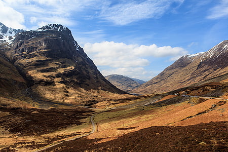 high-angle photography of road between mountains thumbnail