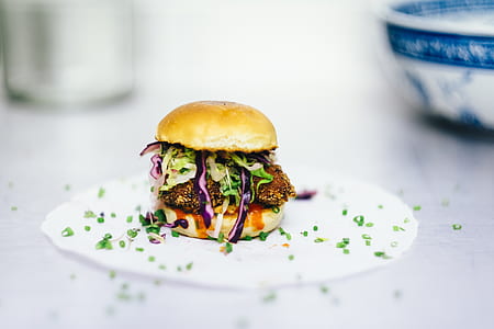 burger on white plastic sheet thumbnail