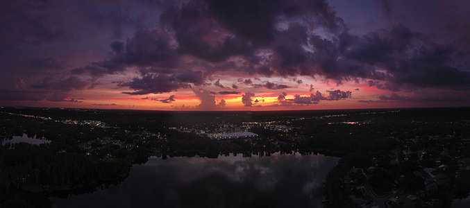 aerial view photography of trees during sunset thumbnail