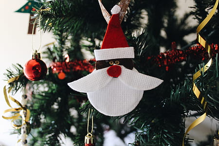 white and red Santa Claus Christmas tree decor thumbnail