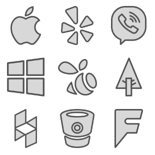Brands Filled svg vector icon sets
