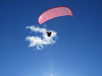 person riding parachute during day thumbnail