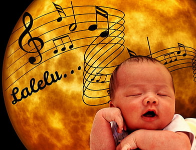 baby sleeping with musical note background thumbnail
