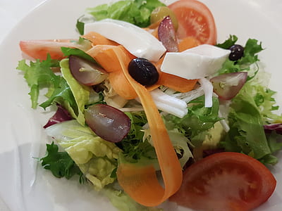 vegetable salad on white plate thumbnail