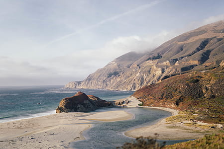 high angle view of seashore under sky thumbnail