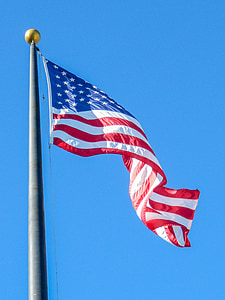 U.S. flag under blueskies thumbnail