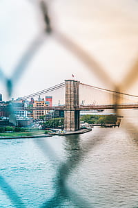 landscape photo of suspension bridge above body of water thumbnail