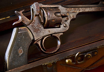close-up photo of gray revolver pistol thumbnail