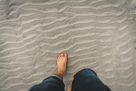person walking on sand thumbnail