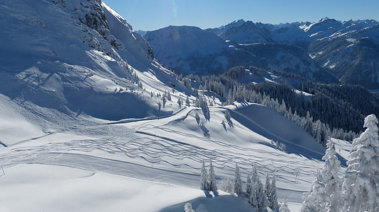 mountain coated with white snow thumbnail