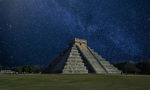 Chichen Itza during nighttime thumbnail