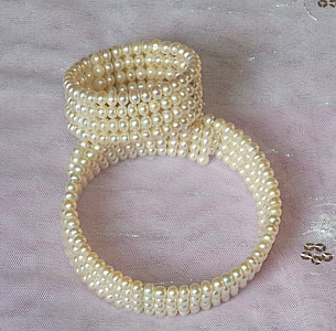 two white pearl bracelets thumbnail
