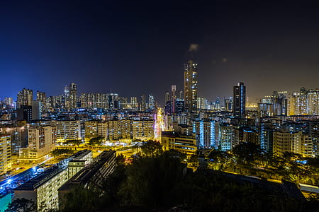 lighted city buildings thumbnail