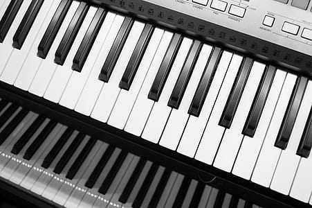 white and black electronic keyboard thumbnail