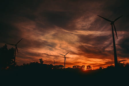 windmill, sky, cloud, sunset thumbnail